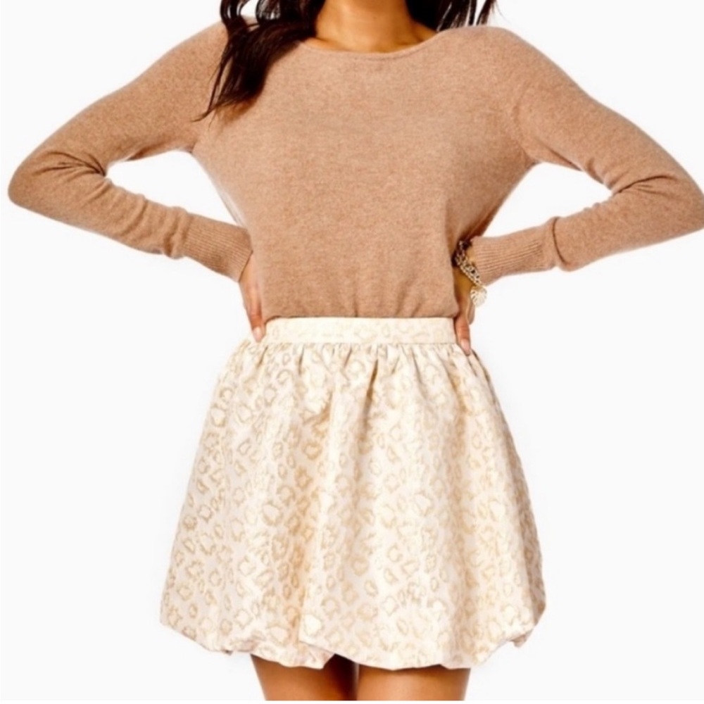 Lilly Pulitzer Leah Animal Print Bubble Hem Skirt, Dazzle Leopard Jacquard Print